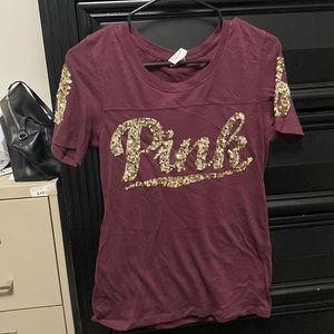 Victoria secret red and gold short sleeve t shirt